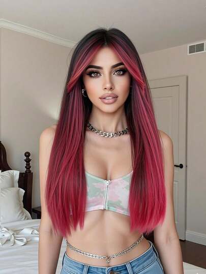 多层女士假发，柔软合成发丝，中长款，适合情人节约会和日常造型