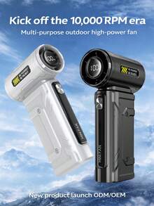1PC Mecha - Style Violent Turbo Fan,100 - Speed Stepless Adjustment 80000 RPM Fan, Cool Mecha Design Portable Pocket Fan, Multifunctional Outdoor Fan For Camping Hiking, 2 Nozzles + Type - C Cable Included - Multicolor - View 10