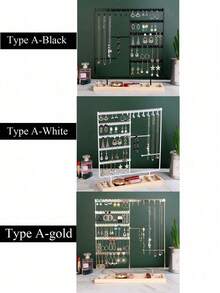 1 pieza Soporte de exhibición de metal de alta gama para collares de moda, estantería de visualización de collares para tienda de joyería, almacenamiento de collares para el hogar, estante colgante para almacenamiento de joyas - Multicolor - Ver 4