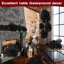 24 Inch (60cm) Large Artificial Paper Flower Decor, Handmade Wall Backdrop Decoration Suitable For Christmas, Mexican Wedding, Graduation, Bridal Shower, Birthday Party, Etc. (Black) - Black - View 3