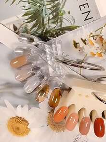 50张皇冠形状美甲对比色卡，美甲凝胶颜色展示，指甲油样品展示板，适用于美甲沙龙练习和个人使用 - 彩色 - 查看 5