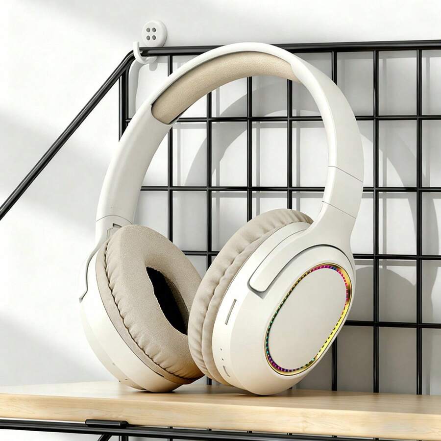 1pc Retro Wireless Headphones, Over-Ear Wireless Sports Headphones, Wireless Stereo Headphones With Vintage Design For Women, Deep Bass Wireless Gaming Headset Compatible With Apple And Android Phones, 360° Surround Sound, Ergonomic Design, Lightweight And Comfortable, Great Gift - Multicolor - View 1