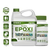 Resina Epóxi PETRAMIL ( Madeira de Baixa Espessura ) 10kg ¨Premium¨ UV e Anti-Blushing Cod.05 - cristal - Visão 1