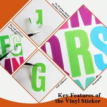 10 Stück bunte Buchstaben Aufkleber, Vinyl selbstklebende Buchstaben & Zahlen Etiketten, Briefkastennummern Schilder, DIY Basteln, geeignet für Schilder, Notizbücher, Klassenzimmer Dekoration, vielseitig einsetzbar für DIY Basteln, Scrapbooking, Geschenkverpackung, Geburtstag, Feiertage, Schulanfang, Schul- und Bürobedarf, Handwerkskunst - Verschiedenfarbig - Übersicht 9