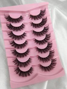 7 Pairs False Eyelashes Cat Eye Lashes Soft Fluffy 3D Faux Mink Natural With Transparent Stem Reusable Lightweight Cat Eyelashes ,Lashes,Eyelashes,Fake Lashes - Cat Eye Lashes - View 7
