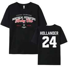 24 Hollander Montreal Voyageurs Merch Tee Hot TV Heated Rivalry T-Shirt Unisex Streetwear Women Men - 黑色 - 查看 1