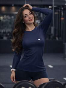 Kit Of 2 Women's Thermal Shirts With UV 50+ Sun Protection - 2 màu xanh hải quân - Xem 2