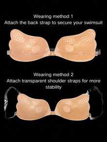 2pcs Set Lift Up Bras, Self-Adhesive Women's Bras, Suitable For Pairing With Wedding Dresses, Spaghetti Strap Dresses, Jumpsuits And Beach Vacation Wear | Women's Gift | Christmas And Valentine's Day Gift - Multicolor - View 4