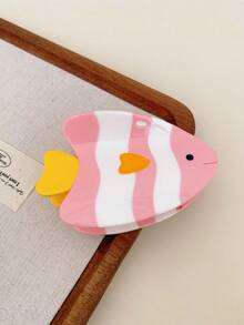 1pc Cute Clownfish Hairpin For High Ponytail At The Back Of The Head, Hair Claw To Secure The Hair, Half-Braided Hairstyle Headpiece Accessory - Multicolor - View 6