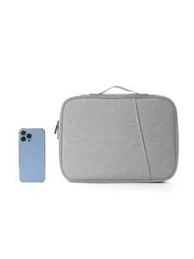 13 14 Inch Laptop Bag Laptop Case Laptop Sleeve Laptop Handbag For Business Travel College Office With Handle Portable Lightweight Multifunctional - Grey - View 3