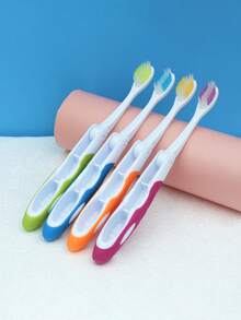 1/4 支装旅行牙刷，可折叠设计，中等刷毛，适合露营、情侣、旅行和商务出行 - 彩色 - 查看 8