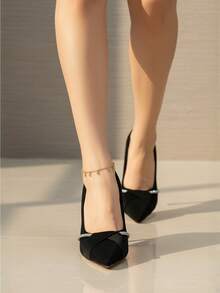 Zapatos de tacón para mujeres, zapatos altos para mujer, zapatillas con punta afilada y diamantes para mujeres, zapatillas femeninas, zapatillas altas para mujer, zapatillas elegantes para mujer, moda, sensualidad, versátiles para múltiples ocasiones. - Negro - Ver 3