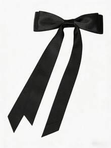 百搭纯色休闲优雅蝴蝶结发圈 - 黑色 - 查看 2