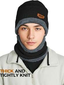 Beanie Hats For Men Women Neck Warmer Cold Weather GearMen Gift Set For Winter Hat Neck Scarf Guys Face Mask SnowSuits - Multicolor - View 3