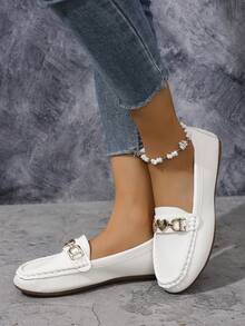 2025 女士莫卡辛平底鞋，Mayao 流苏休闲乐福鞋，百搭软底便鞋，优雅时尚舒适轻便鞋 - 白色 - 查看 6