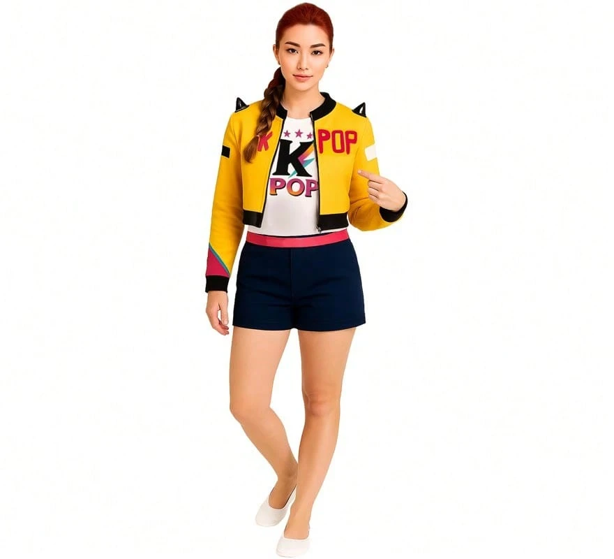 Guirca Disfraz de Cazadora K-Pop Rumi para mujer, ✅ Entrega 24/48h a España, Incluye Camiseta, Chaqueta y Falda, Disfraz de Cantantes y Famosos, Películas, Cine y Tv, perfecto para Carnaval, de material 100% poliéster - Multicolor - Ver 1