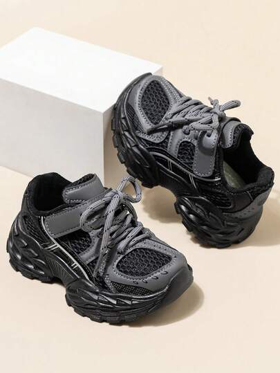 儿童时尚运动鞋，新款春秋休闲运动鞋，柔软防滑透气网眼厚底运动鞋，男童/女童跑步鞋