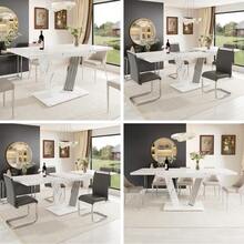 Dining Tables - White + MDF+Metal - View 12