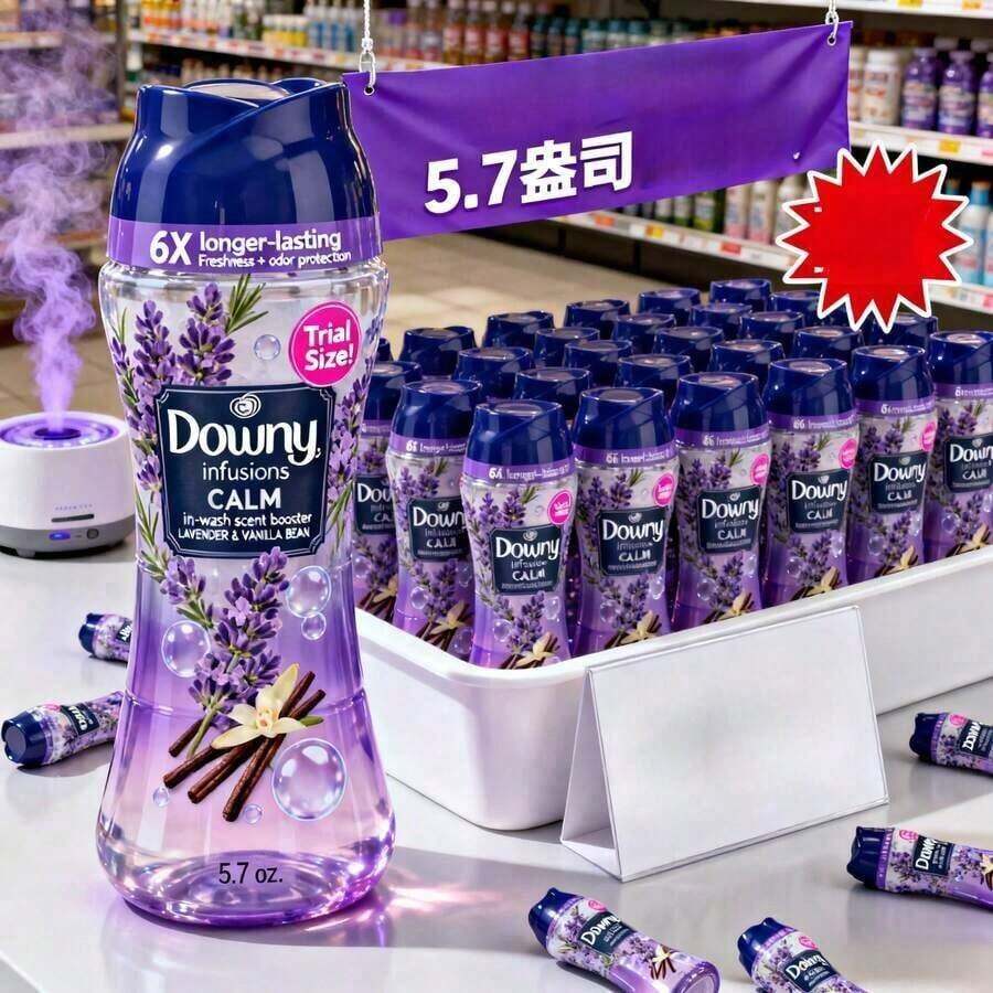 Downy Calm Laundry Scent Booster (30.1 Oz) | Lavender & Vanilla Bean Scent, 6X Long-Lasting Freshness | Laundry Fragrance Booster, Enhances Scent Longevity, All Fabrics | Elevates Laundry Freshness, Home Laundry Routine,Suitable All Fabric Types!Lavender, Vanilla, And Bean Scented, Long-Lasting Fragrance Enhancer Beads Clothes.And Halloween Clothing Fragrance Upgrade Must-Have | Lavender And Vanilla Bean Fragrance Laundry Residual Fragrance Beads, 6 Times Longer Lasting Fragrance, Laundry Technology Upgrading Clothing Fragrance - Holiday Special Offer, Stockpile Renewal - 1 - 查看 1