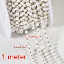 1米不锈钢水晶珠链，彩色雕刻珠链，适合DIY波西米亚风格首饰制作，手链、项链、脚链等配饰 - 珠鍊 - 查看 9