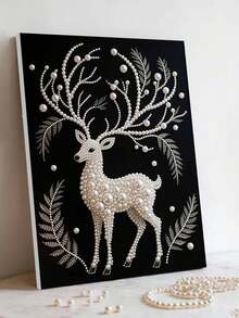 New Pearl Painting, Fantasy Elk Flower Sea Theme, Frameless DIY Handmade Sticky Diamond Creative Diamond Painting Kit, Suitable For Bedroom Decoration, Living Room Hanging Paintings, Room Decoration, Artwork, Birthday Gifts For Friends, Christmas, New Year, Valentine's Day, Holiday Gifts Full Of Novelty. - Multicolor - View 10