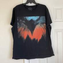 American Eagle Athletic Fit Black Short Sleeve Shirt Sz XL Blue Large Print - 款式5 - 查看 1