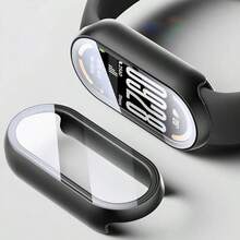 2pcs Transparent Black Protective Case For Xiaomi Mi Band 8/9/10, Hard PC Watch Protective Shell + Built-In High-Definition Glass Screen Protector, 9H Hardness, All-Round Protection, Scratch-Resistant - 2pcs, Black - View 2