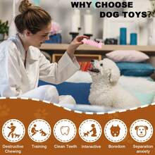 1 Set Random Style Puppy Teething Toys, Suitable For Small Dogs - Durable TPR And Plush Material, Squeaky Chew Toys, Interactive Dog Dental Care Training Toy Set - Multicolor - View 3