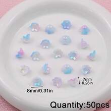 50颗彩色双色亚克力百合花珠，DIY首饰制作，工艺材料，友谊礼物，家居装饰，小饰品 - diy - 查看 16