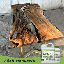 Resina Epóxi PETRAMIL ( Madeira de Alta Espessura ) 7,5kg ¨Premium¨ UV e Anti-Blushing Cod.06 - cristal - Visão 4