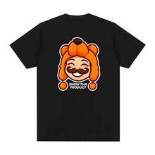 CAMISETA DE CUMPLEAÑOS SNOW THA PRODUCT 2025 Nuevo Estilo Impresión Gráfica TEE 100% algodón Cómoda Alta Calidad Camisetas Suaves de Cuello Redondo de Dibujos Animados - Negro - Ver 1