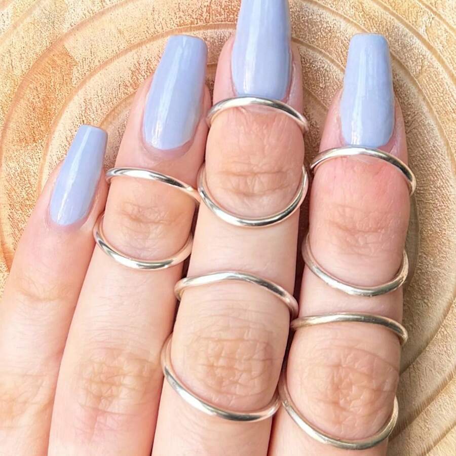 1 chiếc nhẫn hình thiên nga có thể điều chỉnh | Hỗ trợ ngón tay cho người bị viêm khớp/hội chứng Ehlers-Danlos | Ổn định khớp tăng vận động | Chấn thương khớp ngón tay | Biến dạng cổ thiên nga | Nhẫn bạc dành cho nữ - Bạc - Xem 1