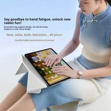 智慧翻蓋保護殼，相容 iPad A16 11代 2026 Air 11 M3 M4 M5 Pro 13 12.9 4代 5代 Mini A17 Pro，磁吸式 - 淺灰色 - 查看 10