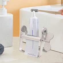 Toothpaste Squeezer Rollers, Metal Toothpaste Tube Wringer Seat Holder Stand (Aluminum Alloy) - Silver - View 2