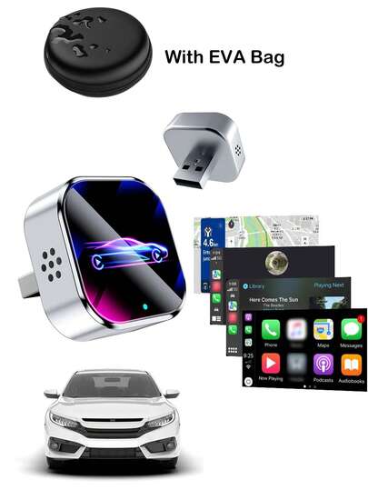 Adaptador inalámbrico compatible con CarPlay de , actualización 2025 para convertir de cableado a inalámbrico, adaptador dongle de CarPlay de tamaño mini, diseño USB compatible con el adaptador de Apple CarPlay, USB-A/Tipo-C, sin retraso, plug and play y control estable