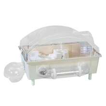 Genérico Jaula Hábitat para Jerbos Jaula con Diseño de Casa para MascotasHábitats con de Ventilación para Mascotas para Erizo Chinchilla Conejo Jerbo Enano Háer Cobaya Hurón - Blanco - Ver 1