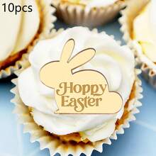 5pcs/10pcs/20pcs Bunny Easter Egg Happy Easter CupCake Topper Decor,For Easter Party DIY Cake Dessert Decoration Supplies - Multicolor - View 12