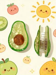 1个草莓、柠檬、牛油果造型水果发夹，休闲可爱优雅亚克力鲨鱼爪发夹，7-9厘米水果发爪，个性化水果发夹，流行简约奢华甜美水果系列亚克力手工发爪，优雅爪夹，女士发饰，时尚发夹 - 彩色 - 查看 6