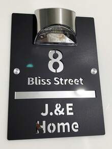 Solar Powered House Number Plaque - Automatically Lights Up At Dusk. Elegant Gold Appearance, Energy-Efficient And . Perfect For Home Decor Or Gift To Loved Ones. - Multicolor - View 42