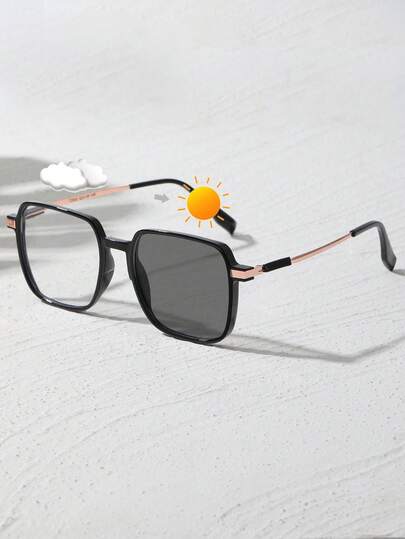 1 Pair Women's Fashion Color Changing Glasses, Elegant & Sophisticated, Classic & Timeless, Suitable For Outdoor Activities, Driving, Camping, Street Photography, Daily Life Decoration