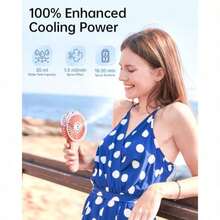 Ventilador portátil personal de mano plegable de 180 grados con spray de niebla, 3 velocidades, tanque de agua 30 ml, recargable por USB, ideal para viajes o uso diario - Rosa - Ver 6