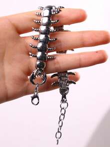 1件时尚朋克摇滚创意独特精致百搭古怪可爱蜈蚣手链，适合男士日常佩戴、节日和派对场合 - 彩色 - 查看 6
