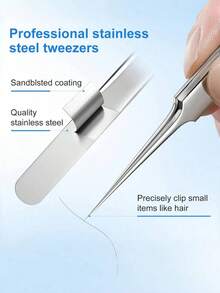 12pcs/9PCS/8PCS/6PCS/5PCS/4PCS/Acne Needle Blackhead Cell Clip Set, Suitable For Pimples, Ingrown Hair Removal, Surface Floating Acne And Blackheads, Very Sturdy And Precise Needle Tips, Less Painful Than Other Acne Tools, Suitable For Professionals And Beginners, Tweezers Set More Sturdy, Not Easily Deformed, Perfect For Facial Blemishes And Pimple Extraction, Beauty Salon Use, Back To School Gift - Multicolor - View 5