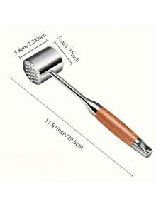 304 Stainless Steel & Rosewood Handle Meat Tenderizer, Home Steak Pounder, Kitchen Beef Steak Mallet, Meat Pounder - 1 - View 6