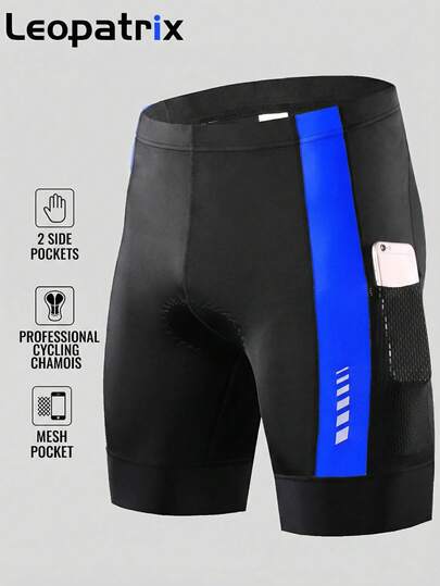 LEOPATRIX Pantalones cortos de triatlón para hombres con bolsillos de fácil acceso en las piernas y asiento acolchado, adecuados para competiciones de triatlón de larga distancia