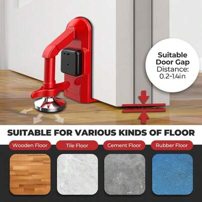 Portable Alarm Door Stopper, 2026 New Door Stop Alarm, Door Stoppers Security, Door Jammer Door Stopper, Safety Door Stopper Security For Travel Home Apartment House