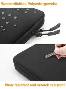 TECOOL 适用于 14-16 英寸笔记本电脑的保护套，兼容 MacBook Pro 16 英寸、14-15.6 英寸 HP 和 ASUS 笔记本电脑，防震防水，带配件袋，黑色 - 黑色 - 查看 5