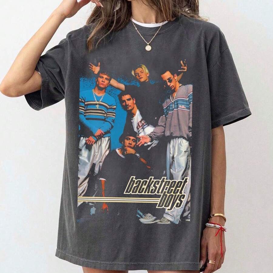 Backstreet  Millennium Old School 90s Shirt, BSB Concert 2026 Shirt, Backstreet Y Band Tee, Music Y2k Vintage T-Shirt - Black - View 1