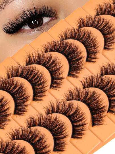 10 pares de pestañas postizas en paquete de valor, set de pestañas falsas a rayas dramáticas, suaves y cómodas, fácil aplicación para principiantes, adecuadas para maquillaje y fiestas