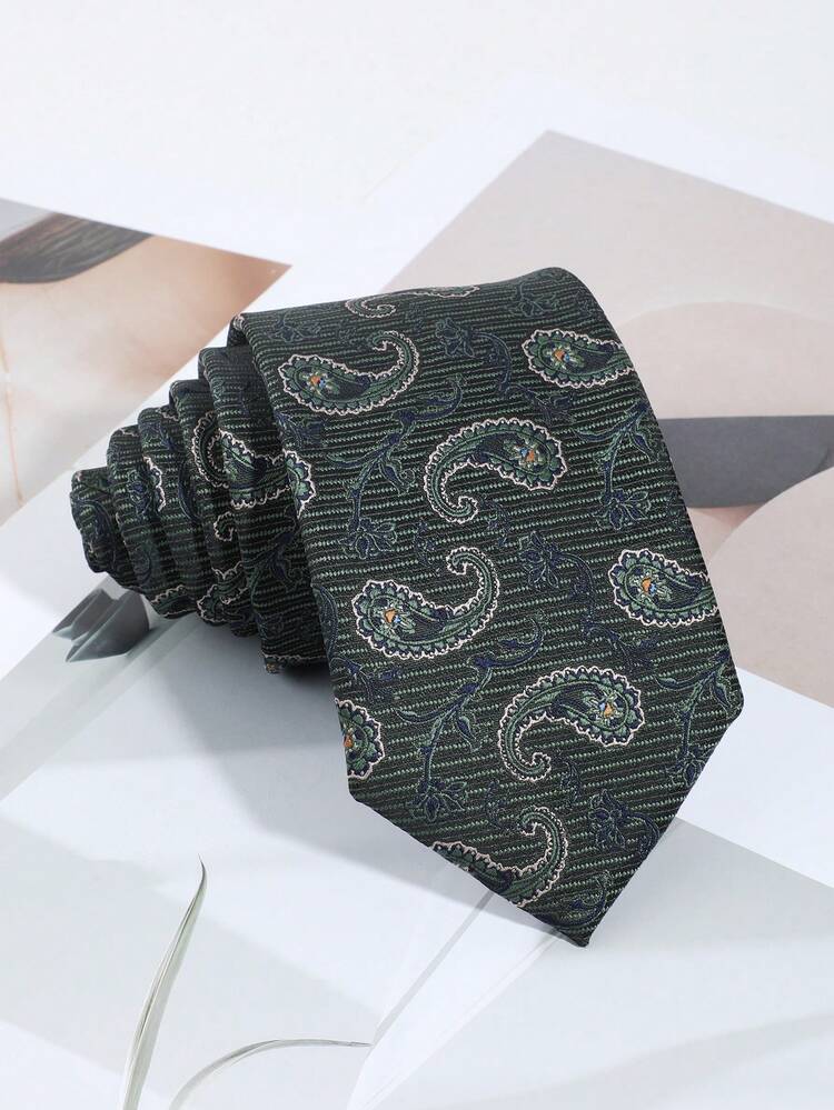 1条时尚男士复古腰果图案领带，适合休闲、商务、派对等各种场合 - A - 查看 4